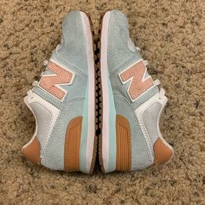 Girl’s New Balance Kid’s 574 V1 morning Fog/Pink Haze sneaker